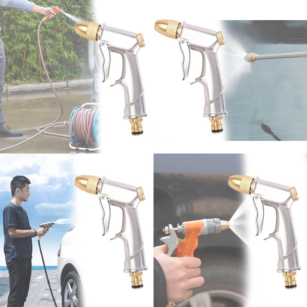 Premium Silver Plated Aluminum Alloy Water Gun For Car Washing And Gardening Needs