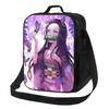 Anime Nezuko Isolierte Lunchbox Kühltasche Reise Tragbare Aufbewahrungstaschen Mädchen Wiederverwendbar Auslaufsicher Multifunktional Bento