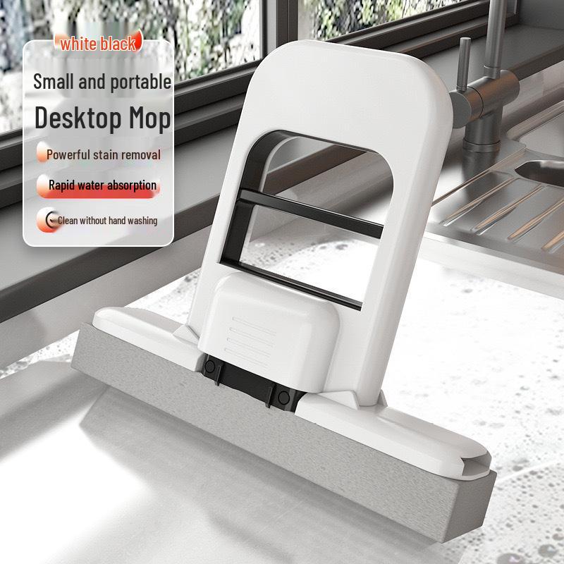 Compact Foldable Hands-Free Sponge Mop for Stain Removal and Absorption