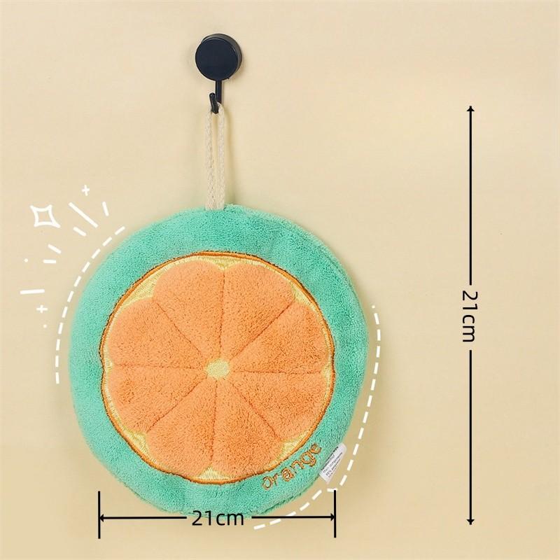 New Cute Cartoon Fruit Hand Towel Hanging Style Kitchen Hand Towel Quick Drying Cloth Thickened Towel Handkerchief