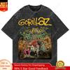 100 Cotton Vintage Washed Gorillaz The Mountain T Shirt Fashion Menwomen Aesthetic Retro Oversized Loose Acid Wash Tees Shirts