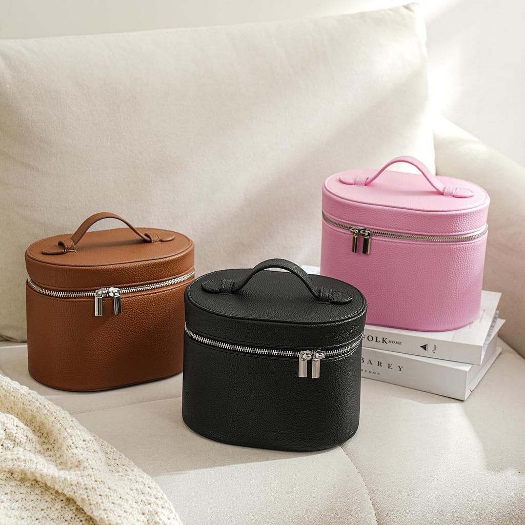 2025 Luxury Portable Makeup Brush Bag - Large Capacity, Waterproof, Double Zipper Cosmetics Toiletry Box
