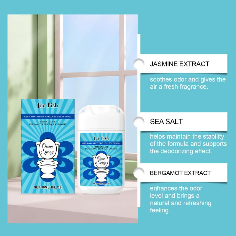 Toilet Spray Powerful 30ml Cleaner Travel Size Fresh Scent Long Lasting Odor Removal for Bathroom Car Office