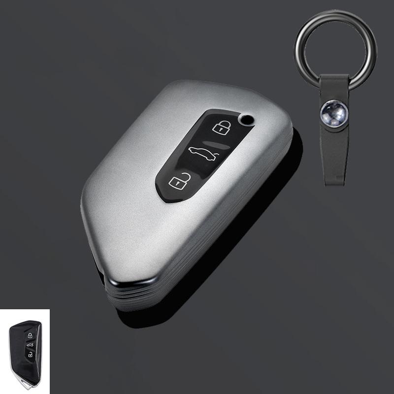 

Grey TPU Car Key Case Cover For Volkswagen Golf 8 MK8 ID.3 ID.4 Cupra Skoda Octavia A8 SEAT Leon MK4 2020 2021 Formentor Tarraco