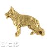 German Shepherd Dog, Alsatian Wolf Dog II - Gold-plated Pin Brooch, Elegant Dog Ornament, Unique Pin by Art-Dog Brand