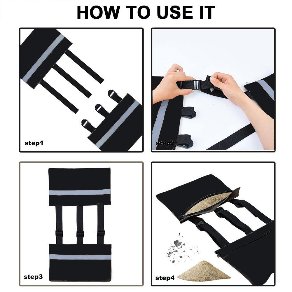 RV Sewer Weight Bag with Reflective Strip 600D Oxford Cloth Camping Drain Weight Bag Waterproof for RV Sewer Hose Fastening