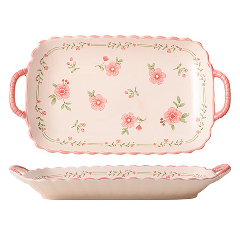 Керамическая прямоугольная сервировочная тарелка в скандинавском стиле