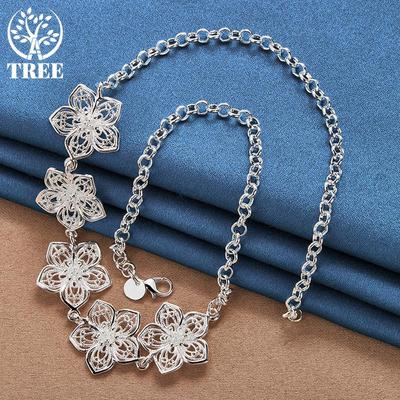 925 Sterling Silver 20 Cal Bauhinia Wisiorek Naszyjnik Biżuteria