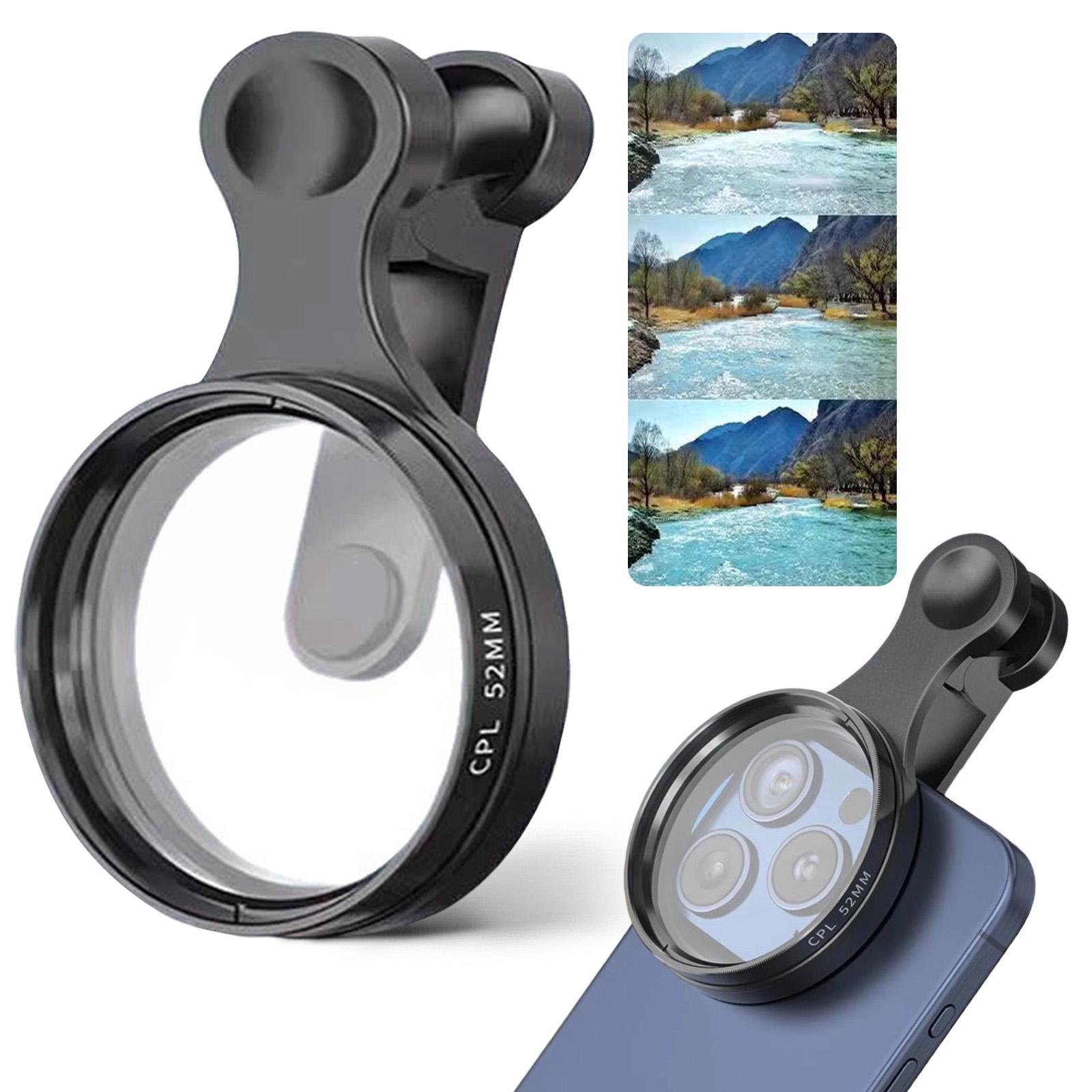 

52mm CPL Polarizing Filter For Mobile Phones With Clip One Size чорний