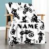 Dirt Bike Motocross Theme Customize Your Name Home Blankets Comfortable Soft Lightweight Allseason Multipurpose Blanket For Picnics Couches Offices