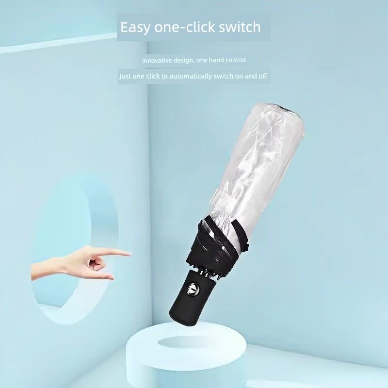 2026 New Model Transparent Umbrella, Fully Automatic, Compact and Portable, Stylish for Girls, Suitable for Car Use and Students Going To School