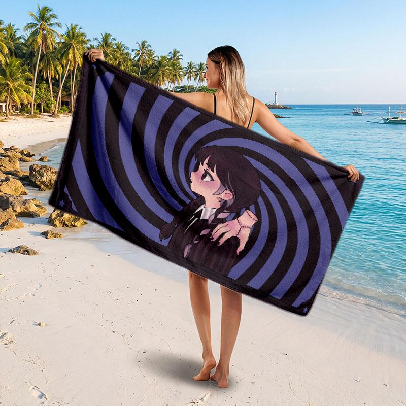 Large Beach TowelWednesday Addams Soft Absorbent Towel Beach Bath Home Use