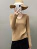 Autumn & Winter European Soft Cashmere U-neck Women's Sweater with Vertical Stripes