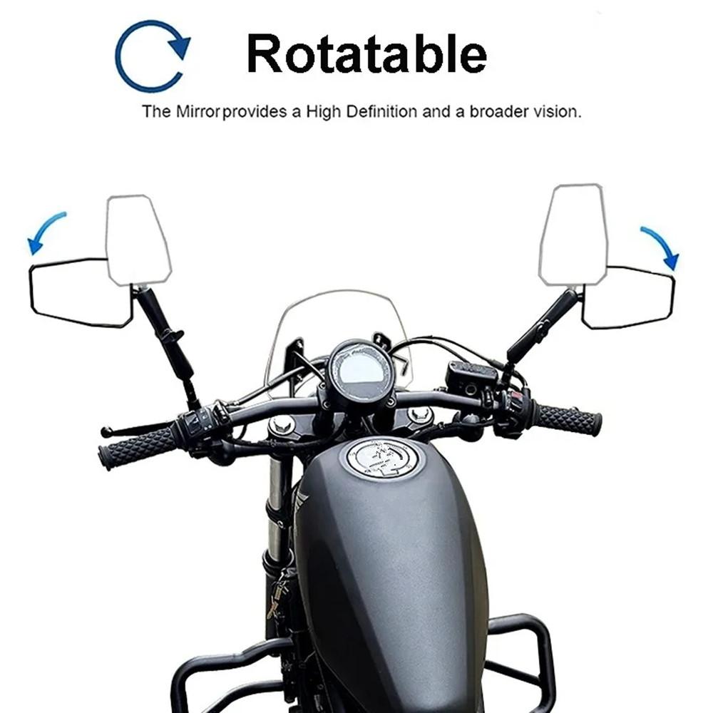 Motorcycle Universal Foldable Rear View Mirror 360 Degree Rotating ADV Motorbike Westwind Off Road Wide View Handlebar Mirrors