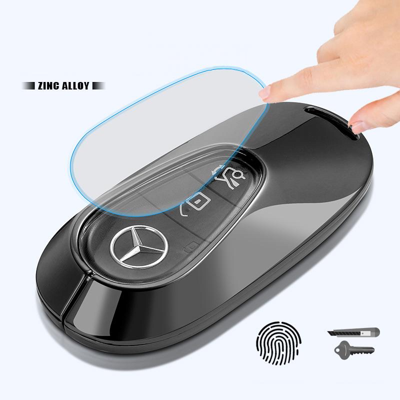 Funda de Carcasa para Mando a Distancia de Coche Nueva 2025 de Aleación de Zinc y Cuero para Mercedes Benz Clase C E S GLC W206 W223 W214 E300 C260 C300 S450