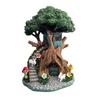 Solar Lamp Elf Tree House Resin Statue, Garden Elf House Statue, Fairy Tale Landscape Sculpture Ornament, Courtyard Home Desktop Decoration