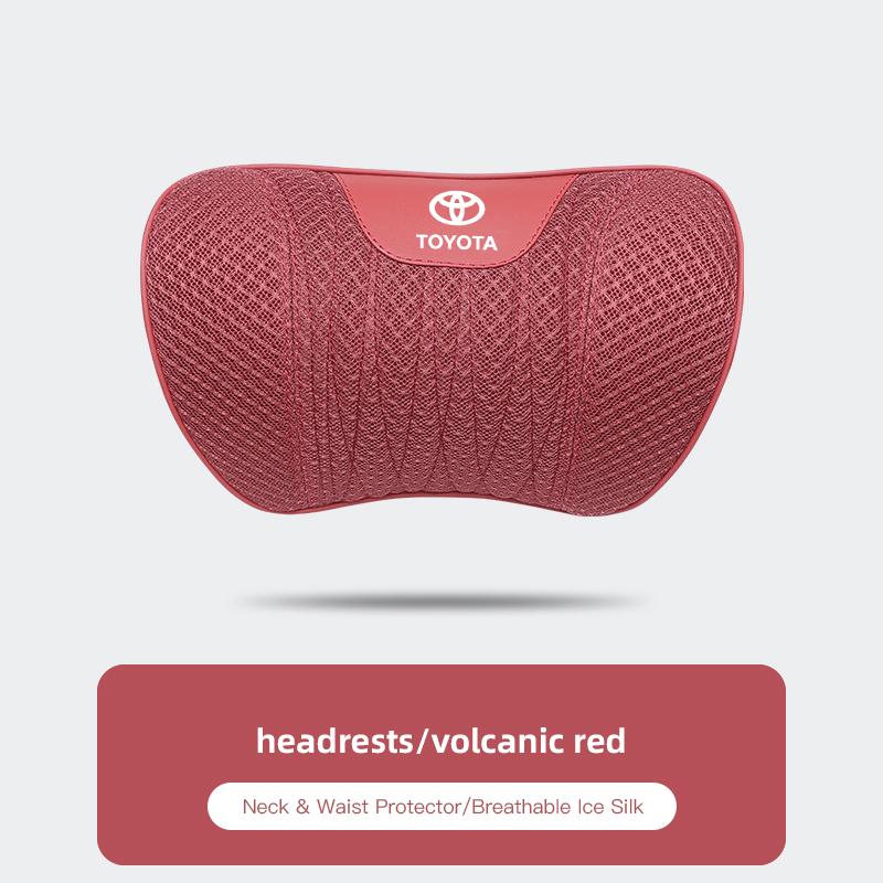

Hub Caps Ice Silk Fabric Car Headrest Lumbar Pillow Seat Cushion Accessories For Toyota Corolla Yaris Aygo Camry Auris Avensis P