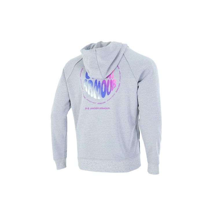 Under Armour Elevated Terry Hoodie With Colorful Letter Print Men Hoodies Gray 1373844-035