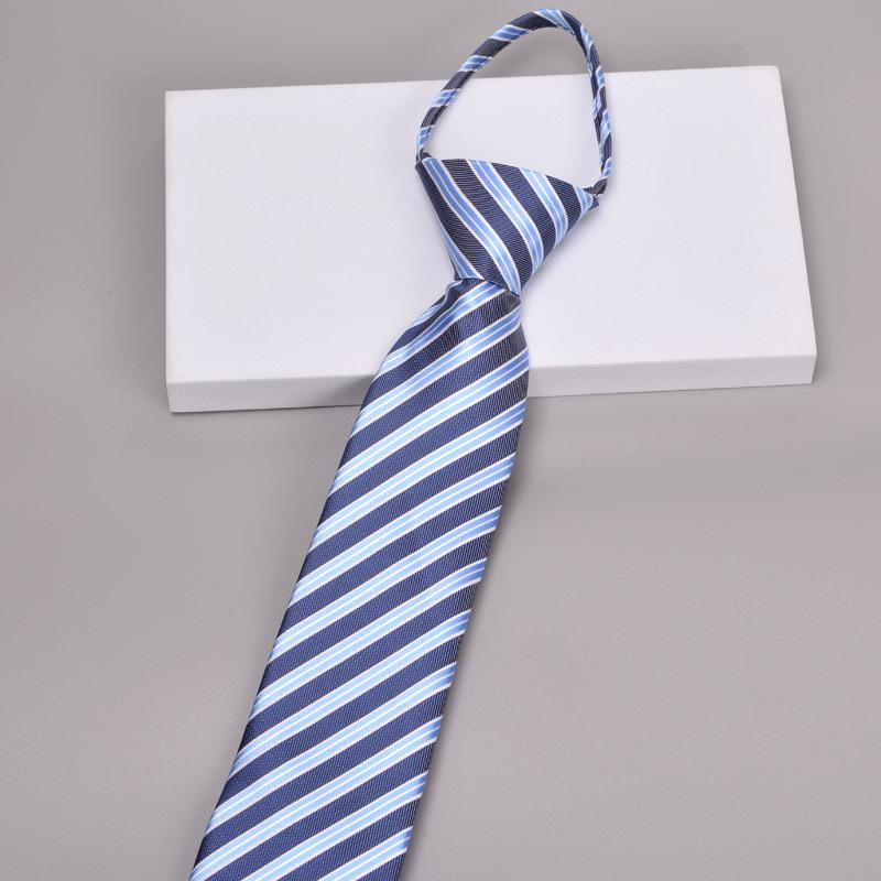 Krawatte Herren Reißverschluss Knotenfrei Klassisch Blau Schwarz Burgunder Einfarbig Gestreift Anzug Kleid Kragen