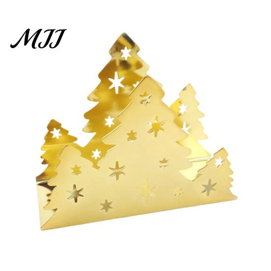 Metal Paper Towel Dispenser Christmas Tree Napkin Holder, Stainless Steel Vertical Stand, Holiday Dining Table Centerpiece Decorative for Party Modern