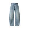 New Scimitar Pants Men's Jeans Loose Wide Legs Ruffian Handsome American Casual Light Color Retro Blue Spring and Autumn Trendy
