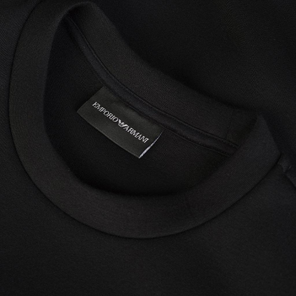 Emporio Armani Logo Letter Print Crew Neck Pullover Long Sleeve Sweatshirt Men Sweatshirt Black 6K1M96-1JUWZ-0055