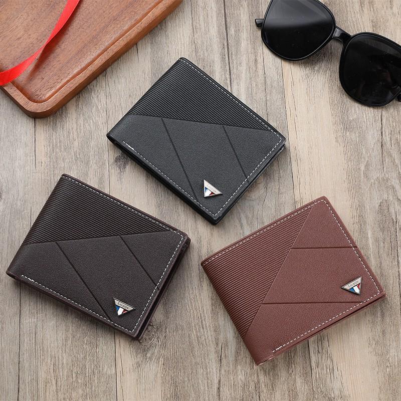 Men's Wallet Short Fashion Trend Simple Card Bag Zipper Driver's License Large Capacity Portable