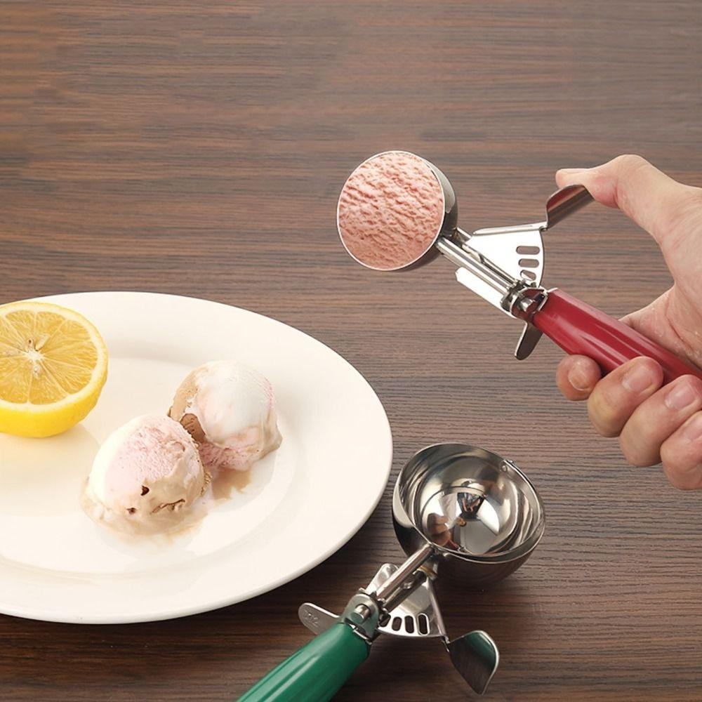 Plastic Handle Ice Cream Ball Scoop Press Design Fruit Scoop Household Ice Cream Digger  Summer