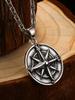 Classic Nordic Style Compass Pendant Necklace Men's Personality Charm Trend Fashion Supplies Birthday Gifts