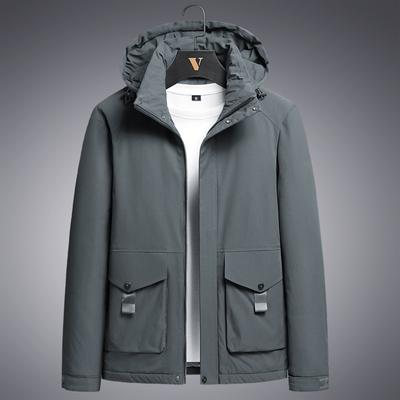 Herbst und Winter Kapuzenjacke mit Reißverschluss und warmen schwarzen, gewöhnlichen Jugend-Fit-Taschen
