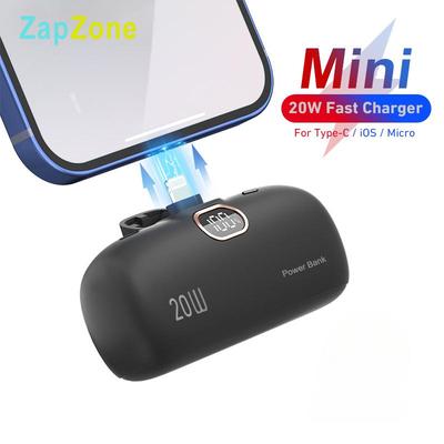 Mini Power Bank 20W 5000mAh QC PD, charge rapide, pour iPhone 14 13 12, Batterie Externe, chargeur Portable pour Samsung Xiaomi