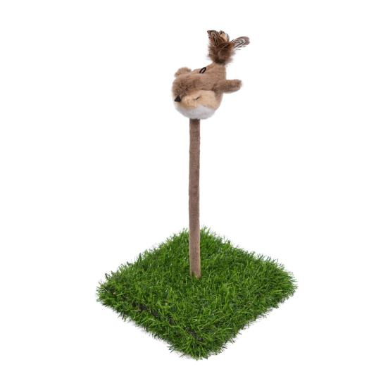Cat Scratching Toys Spring Teaser Stick with Sound Birds Interactive Cat Toy Bite Resistant Plush Sparrow for Indoor Outdoor