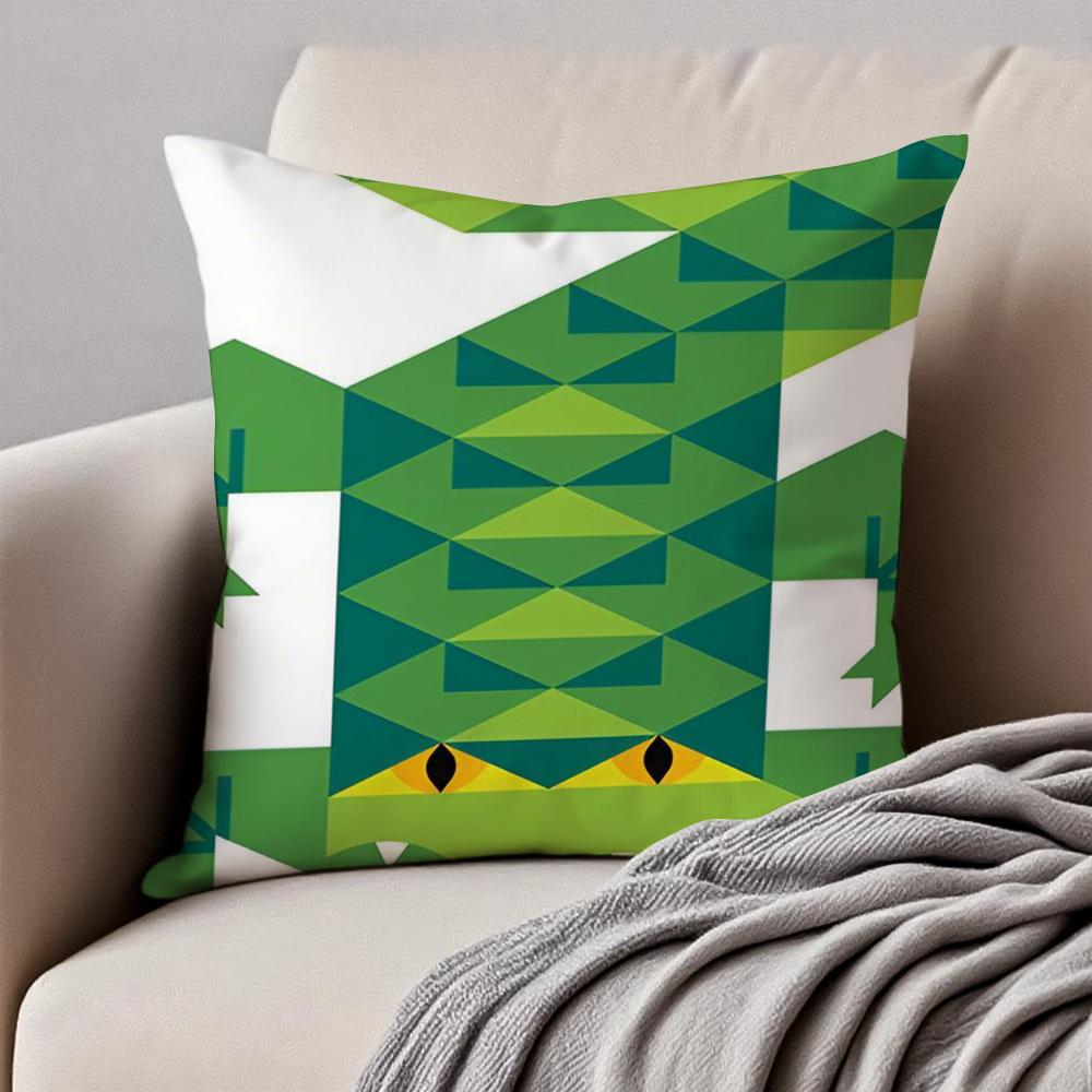 Minimalist Simple Animal Anime Art Cushion Cover Pillowcase Antidustmite Invisible Zipper Short Plush Sofa Cushion
