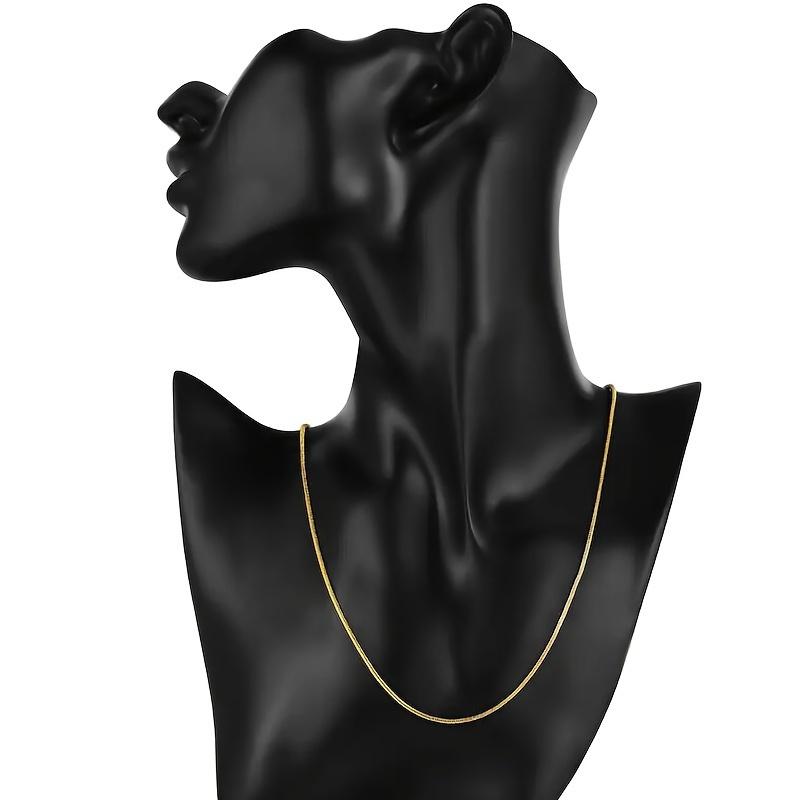 1Pc Fashionable Golden Plated Round Snake Chain Necklace 16inch-30inch for Men Women DIY Pendant Necklace Making Charms Accessories