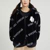Adidas Letter Print Oversized Hoodie Jacket Women Jacket Black IB2751