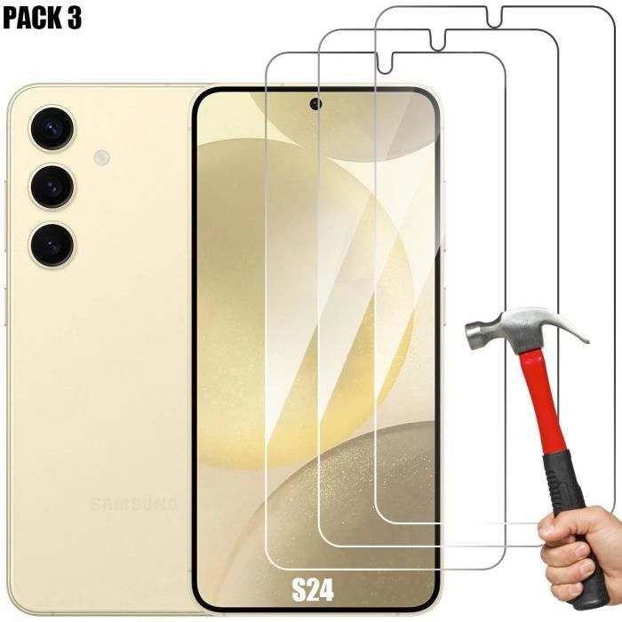Verre Trempé - Samsung - Galaxy S24 - Protection d'Ecran 9H - Antichoc - Lot de 3