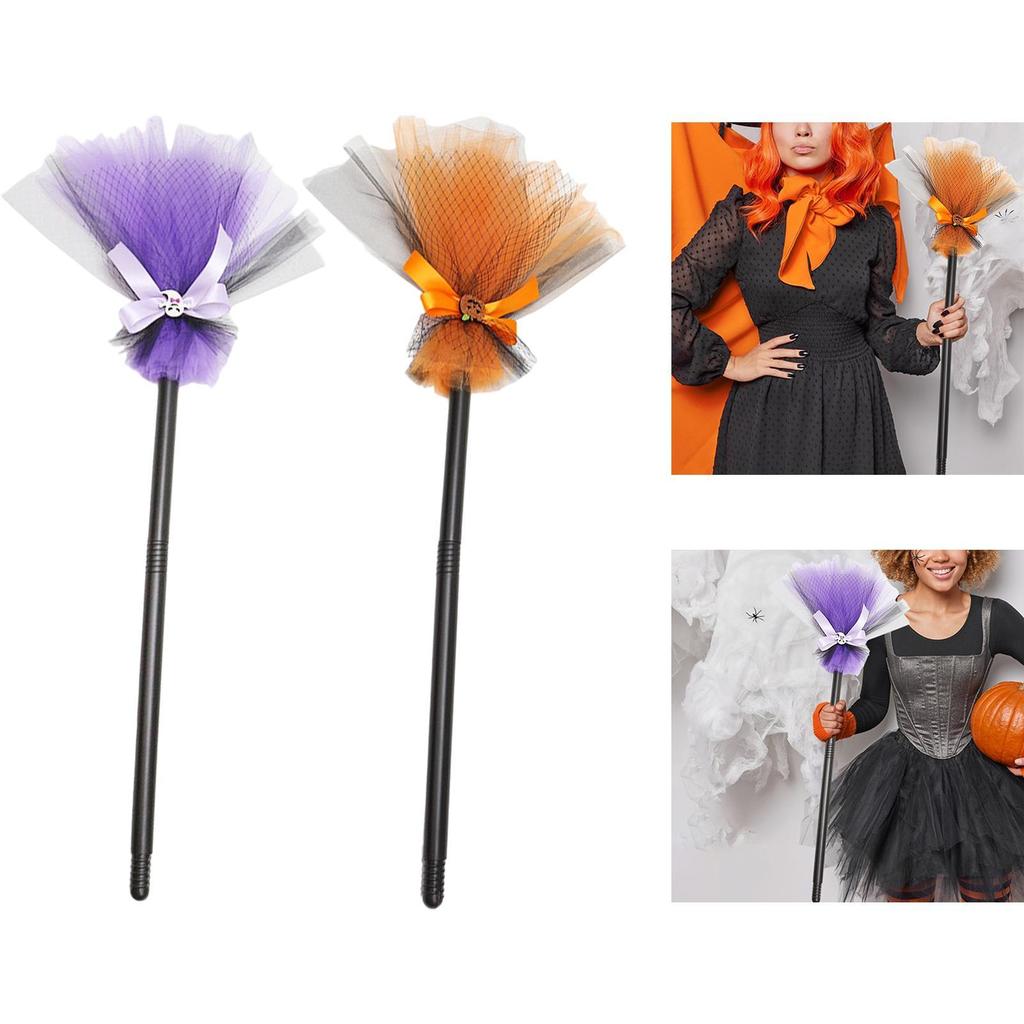 Halloween Witch Broom Halloween Broomstick Children Creative Photo Props Witch Broomstick for Holiday Stage Performances