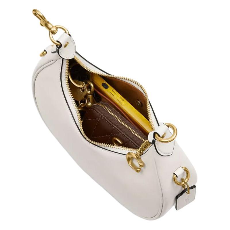 Coach JONIE 22 Gold Hardware Leather Handbag Small Women's Chalk Color