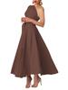 Summer Style Women's Sleeveless One-Shoulder Dress with Cinched Waist and Wide Hem