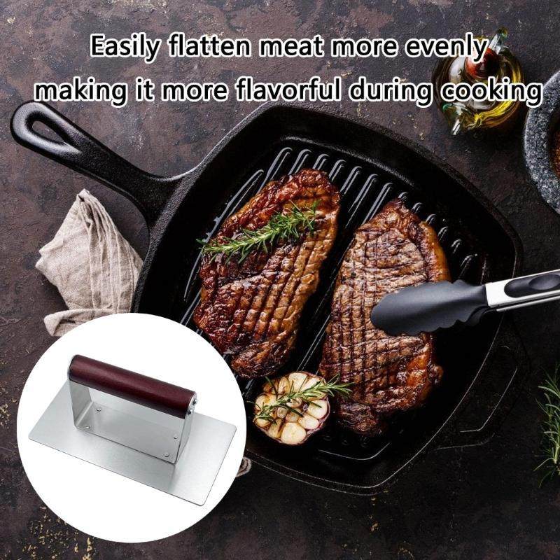 Nonrust Steel Hamburger Patty Press For Handmade Burgers Even Thickness Manual Kitchen Tool Kitchen Meat Smasher