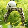 Vintage Skeleton Mirror Frame Statue Gothic Halloween Skull Hold Mirror Figurine Resin Skeleton Sculpture for Shelf Mantel Home Office Decor