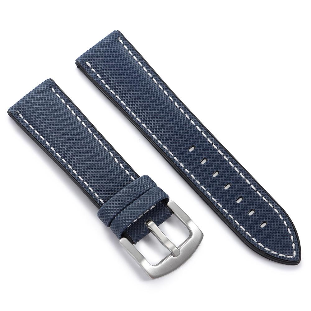 20 22 24mm Carbon Fiber Nylon Plaid Strap Silicone Watchband for Omega for Seiko Men Women Soft Waterproof Wristband Accessories