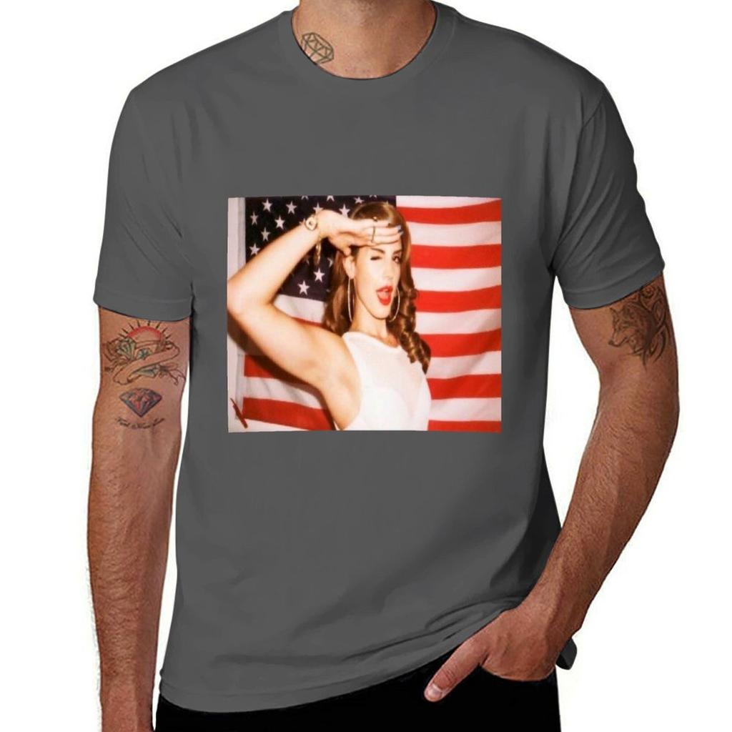 lana del rey flag TShirt Outdoor Work Short Sleeve Top