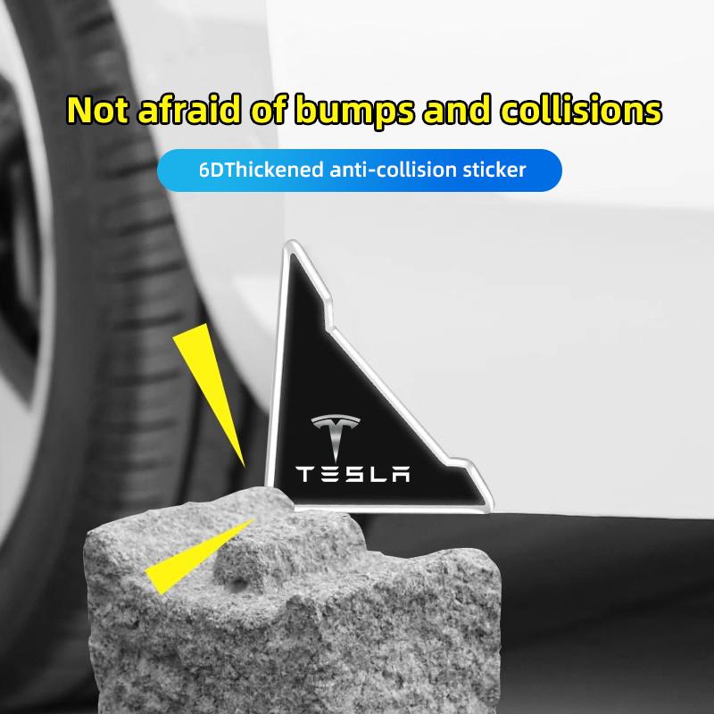 ANC1 2pcs Car Door Corner Silicone Anti-Scratch Anti-bump Protection Sticker for Tesla Model 3 Highland X Cybertruck S Coil Y Juguete