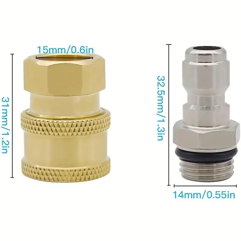 High Pressure Water Gun Quick Plug Live Connection 1/4 Fast Connector M14*1.5 High Pressure Spray Head Foam Pot Accessories