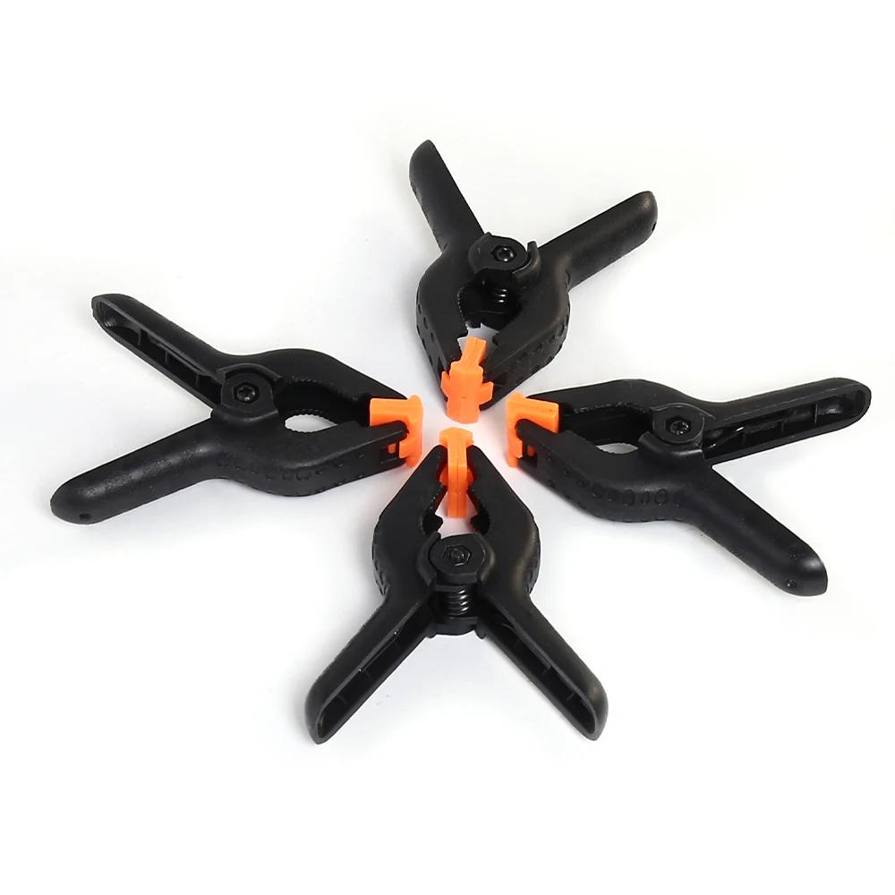 4PC 4inch Spring Clamps DIY Plastic Nylon Clamps Spring Clip for Woodworking Photo Studio Background