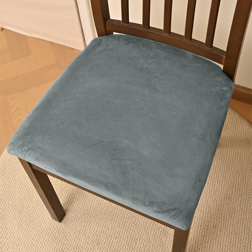 Modern Velvet Dining Chair Cover Elastic Anti-slip Chair Cushion Cover Soft Dust-proof Seat Cover for Home&Hotel Decoration