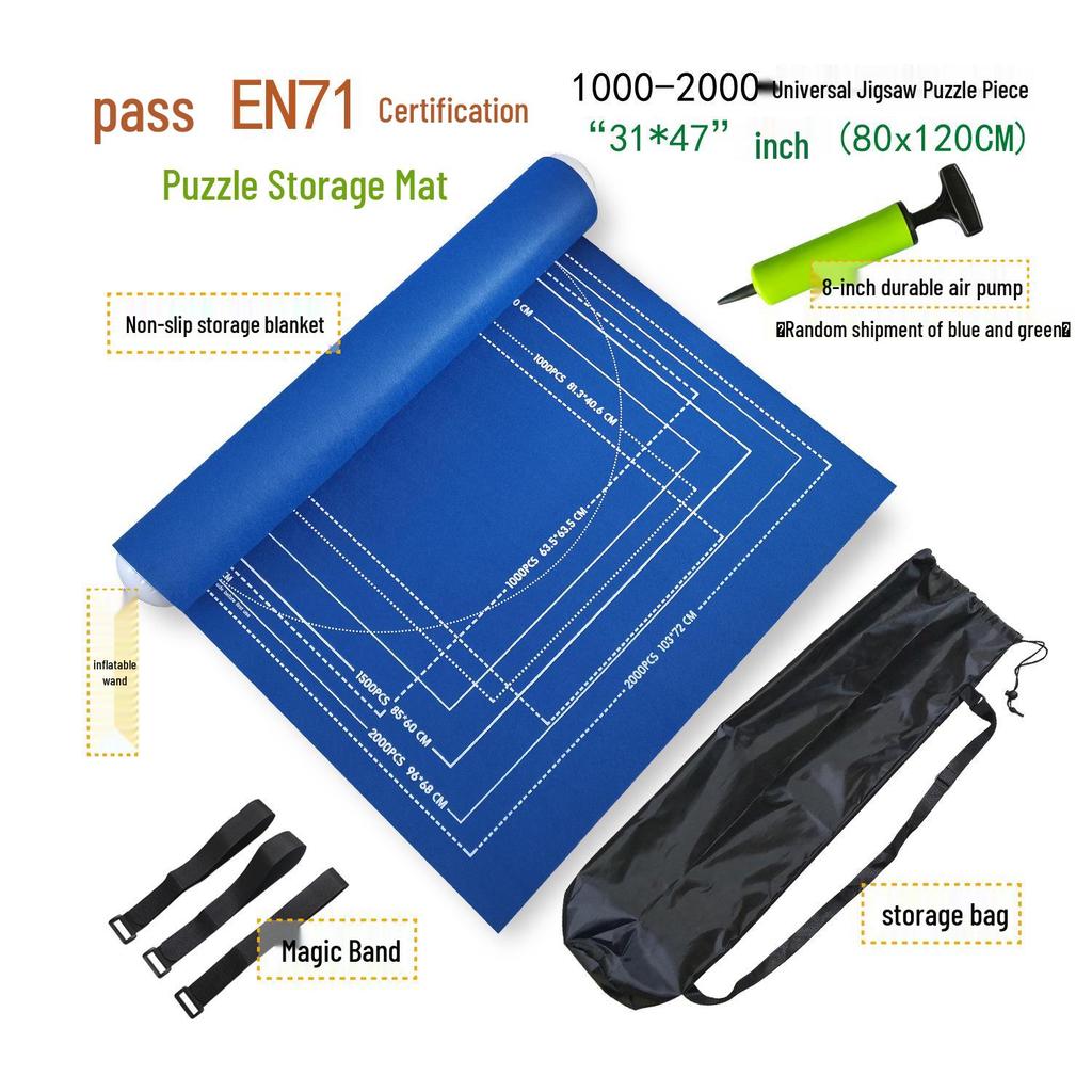 Crease-Free Puzzle Storage Mat for 500-1500 Pieces with Color Box Packaging