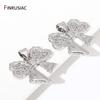 18K Gold Plated Brass Bowknot Charms Inlaid Zircon Butterfly Pendant For DIY Fashion Neckalce Making Supplies Accessories