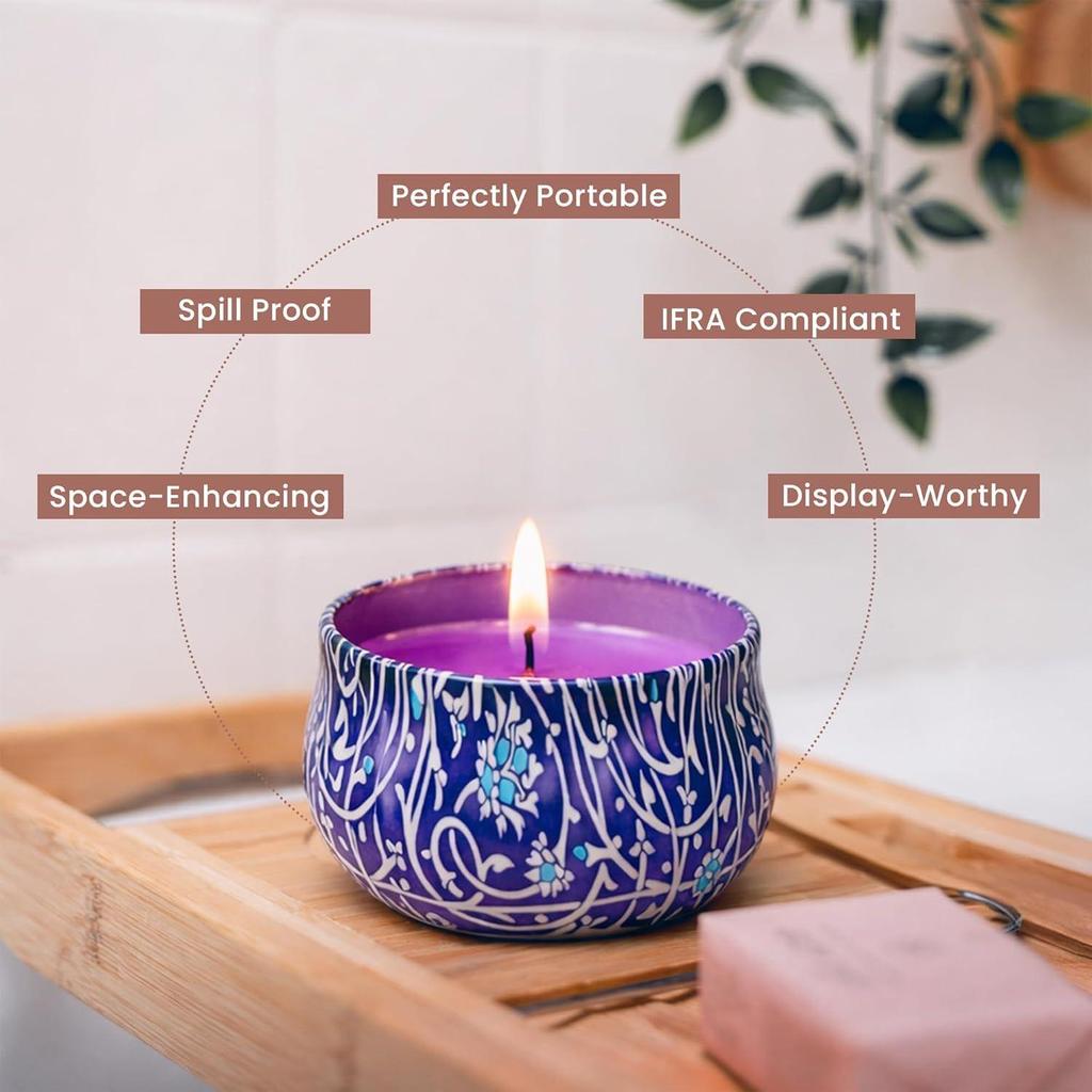 RIS Aroma Glass Jar Candle Set of 4 | Scented Candles Gift Pack